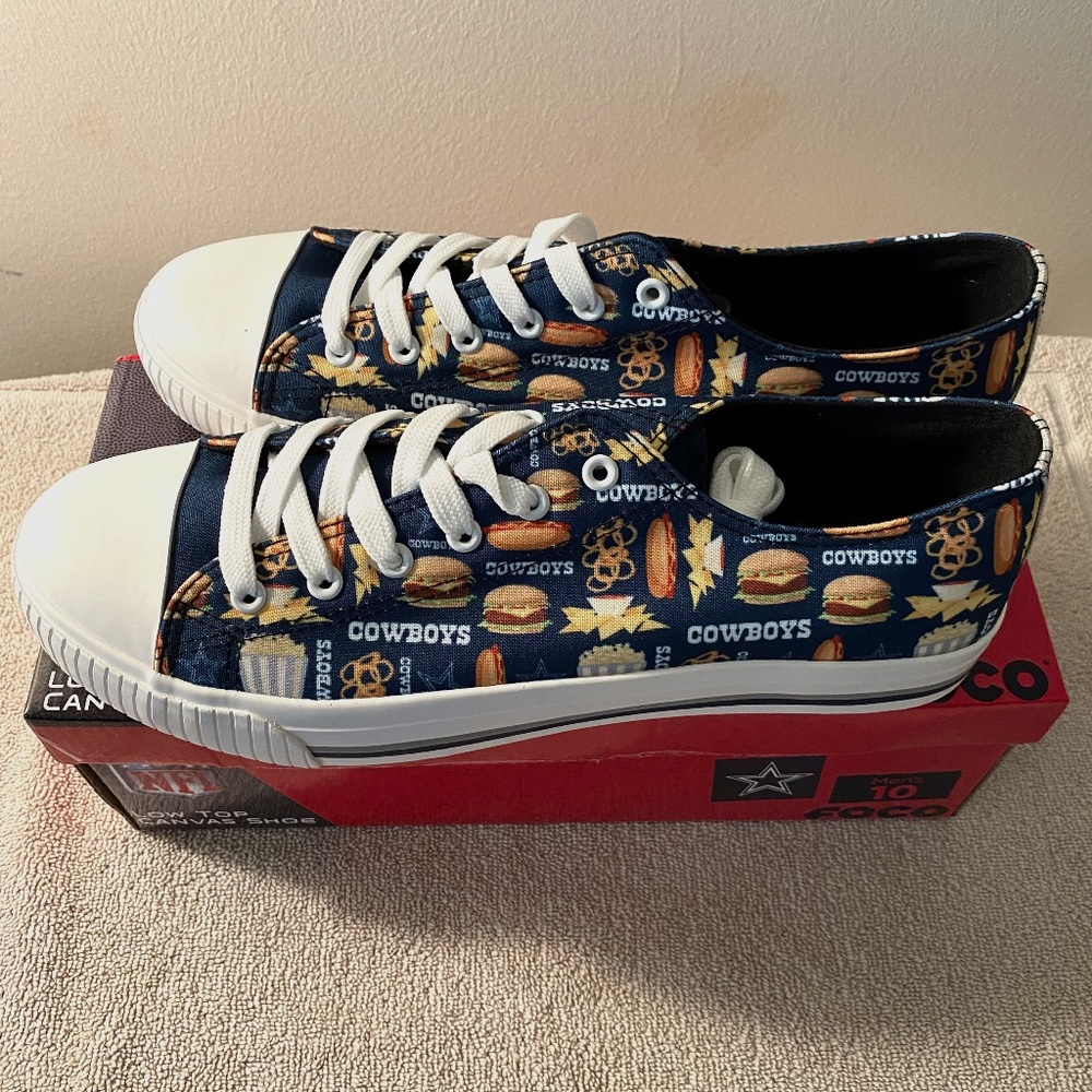 Men's Dallas Cowboys FOCO Food Print Low Top Canvas Sneakers